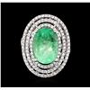 Image 3 : 14KT White Gold GIA Certified 6.28 ctw Emerald and Diamond Ring