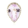 Image 3 : 14KT Yellow Gold 38.02 ctw GIA Certified Kunzite and Diamond Ring