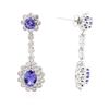 Image 4 : 14KT White Gold 3.22 ctw Tanzanite and Diamond Earrings