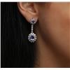 Image 6 : 14KT White Gold 3.22 ctw Tanzanite and Diamond Earrings