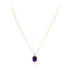 Image 3 : 14KT Yellow Gold 4.84 ctw Amethyst and Diamond Pendant With Chain