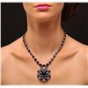 Image 1 : 14KT White Gold 85.76 ctw Sapphire and Diamond Necklace