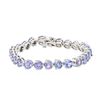 Image 3 : 14KT White Gold 30.68 ctw Tanzanite Bracelet