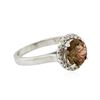 Image 4 : 14KT White Gold 1.97 ctw Brown Tourmaline and Diamond Ring