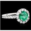 Image 4 : 14KT White Gold 1.49 ctw Emerald and Diamond Ring