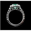 Image 7 : 14KT White Gold 1.49 ctw Emerald and Diamond Ring