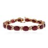 Image 3 : 14KT Rose Gold 24.30 ctw Ruby and Diamond Bracelet
