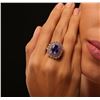 Image 2 : 14KT Rose Gold 5.95 ctw Tanzanite and Diamond Ring
