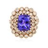Image 3 : 14KT Rose Gold 5.95 ctw Tanzanite and Diamond Ring
