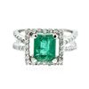 Image 3 : 18KT White Gold 2.29 ctw Emerald and Diamond Ring