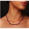 Image 1 : 14KT Yellow Gold 52.66 ctw Ruby and Diamond Necklace
