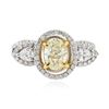 Image 1 : 18KT Two-Tone Gold 1.22 ctw Fancy Yellow Diamond Ring