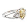 Image 2 : 18KT Two-Tone Gold 1.22 ctw Fancy Yellow Diamond Ring