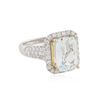 Image 4 : 14KT Two-Tone Gold 5.06 ctw Aquamarine and Diamond Ring