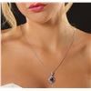 Image 1 : 14KT White Gold 4.11 ctw Tanzanite and Diamond Pendant with Chain