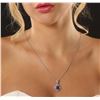 Image 2 : 14KT White Gold 4.11 ctw Tanzanite and Diamond Pendant with Chain