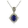 Image 3 : 14KT White Gold 4.11 ctw Tanzanite and Diamond Pendant with Chain