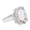 Image 2 : 14KT White Gold 8.73 ctw Aquamarine and Diamond Ring