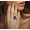 Image 2 : 14KT White Gold 4.84 ctw Tanzanite and Diamond Ring