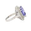 Image 6 : 14KT White Gold GIA Certified 14.89 ctw Tanzanite and Diamond Ring