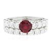 Image 3 : 14KT White Gold 1.62 ctw Ruby and Diamond Wedding Set