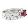 Image 4 : 14KT White Gold 1.62 ctw Ruby and Diamond Wedding Set