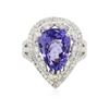 Image 1 : 18KT White Gold 5.97 ctw Tanzanite and Diamond Ring