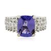 Image 3 : 14KT Two-Tone 3.16 ctw Tanzanite and Diamond Ring