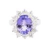 Image 1 : 14KT White Gold 3.80 ctw Tanzanite and Diamond Ring