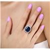 Image 2 : 14KT White Gold 11.66 ctw Sapphire and Diamond Ring