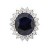 Image 3 : 14KT White Gold 11.66 ctw Sapphire and Diamond Ring