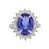 Image 1 : 14KT White Gold 5.05 ctw Tanzanite and Diamond Ring