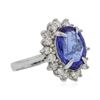 Image 2 : 14KT White Gold 5.05 ctw Tanzanite and Diamond Ring