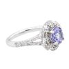 Image 2 : 14KT White Gold 1.31 ctw Tanzanite and Diamond Ring