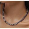Image 2 : 14KT White Gold 25.92 ctw Tanzanite and Diamond Necklace