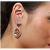 Image 1 : 14KT Rose Gold 24.62 Morganite and Diamond Earrings