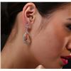 Image 2 : 14KT Rose Gold 24.62 Morganite and Diamond Earrings