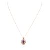 Image 3 : 14KT Rose Gold 0.80 ctw Sapphire and Diamond Pendant With Chain