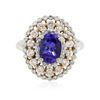 Image 3 : 14KT Two-Tone Gold 1.73 ctw Tanzanite and Diamond Ring