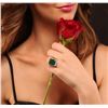 Image 2 : 14KT Yellow Gold 10.79 ctw Emerald and Diamond Ring