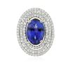 Image 3 : 14KT White and Yellow Gold 6.46 ctw Tanzanite and Diamond Ring