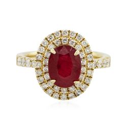 14KT Yellow Gold 2.17 ctw Ruby and Diamond Ring