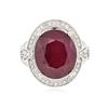 Image 3 : 14KT White Gold 14.49 ctw Ruby and Diamond Ring