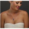 Image 1 : 18KT White Gold 3.59 ctw Tanzanite and Diamond Pendant With Chain