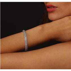 14KT White Gold 4.80 ctw Diamond Bangle Bracelet