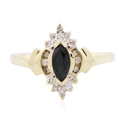 10KT Two-Tone Gold 0.35 ctw Sapphire and Diamond Ring