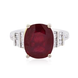 14KT Two-Tone Gold 6.28 ctw Ruby and Diamond Ring