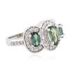 Image 2 : 14KT White Gold 1.40 ctw Alexandrite and Diamond Ring