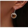 Image 1 : 14KT White Gold 11.92 ctw Citrine and Diamond Earrings