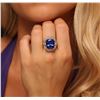 Image 1 : 14KT Yellow Gold 14.67 ctw GIA Cert Tanzanite and Diamond Ring